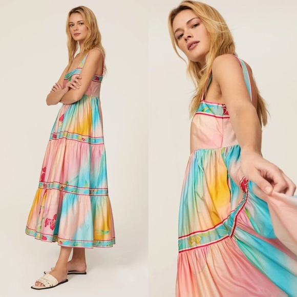 Hunter Bell NYC Exploded Print Maxi Dress Size Medium